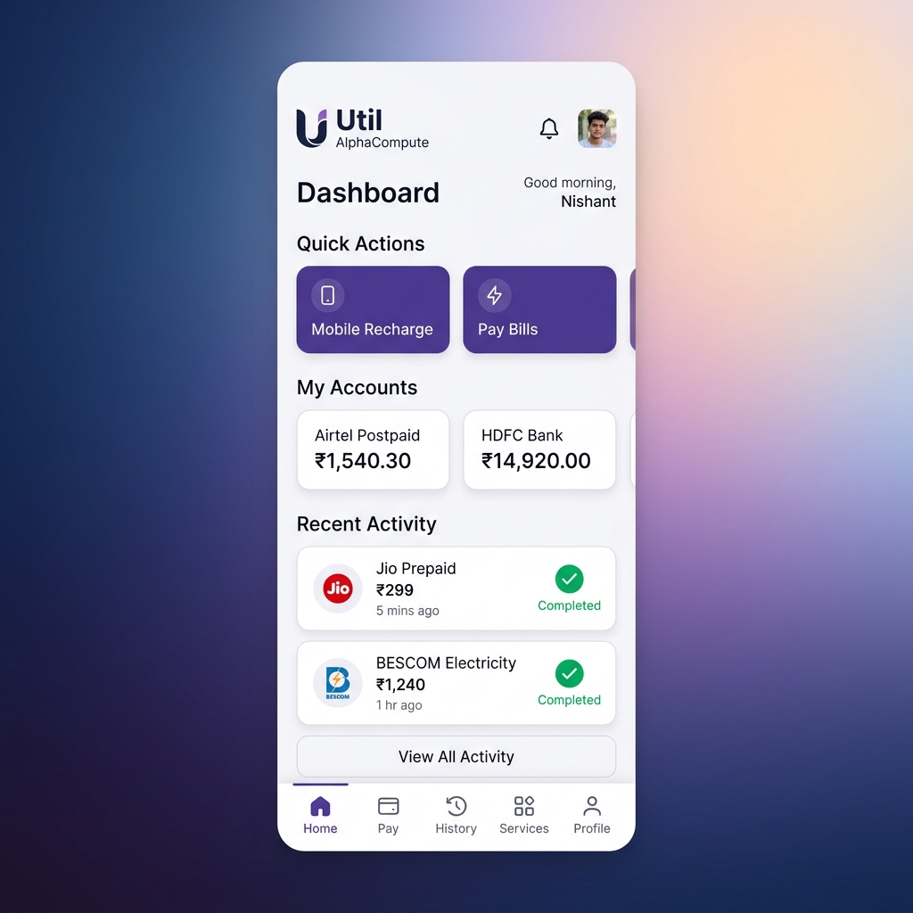 Util AlphaCompute App Dashboard Preview